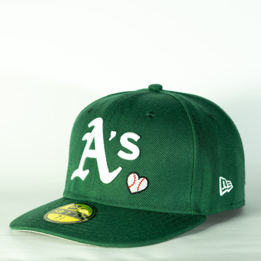 New Era 59fifty Fitted Mlb Oakland Green Team Heart