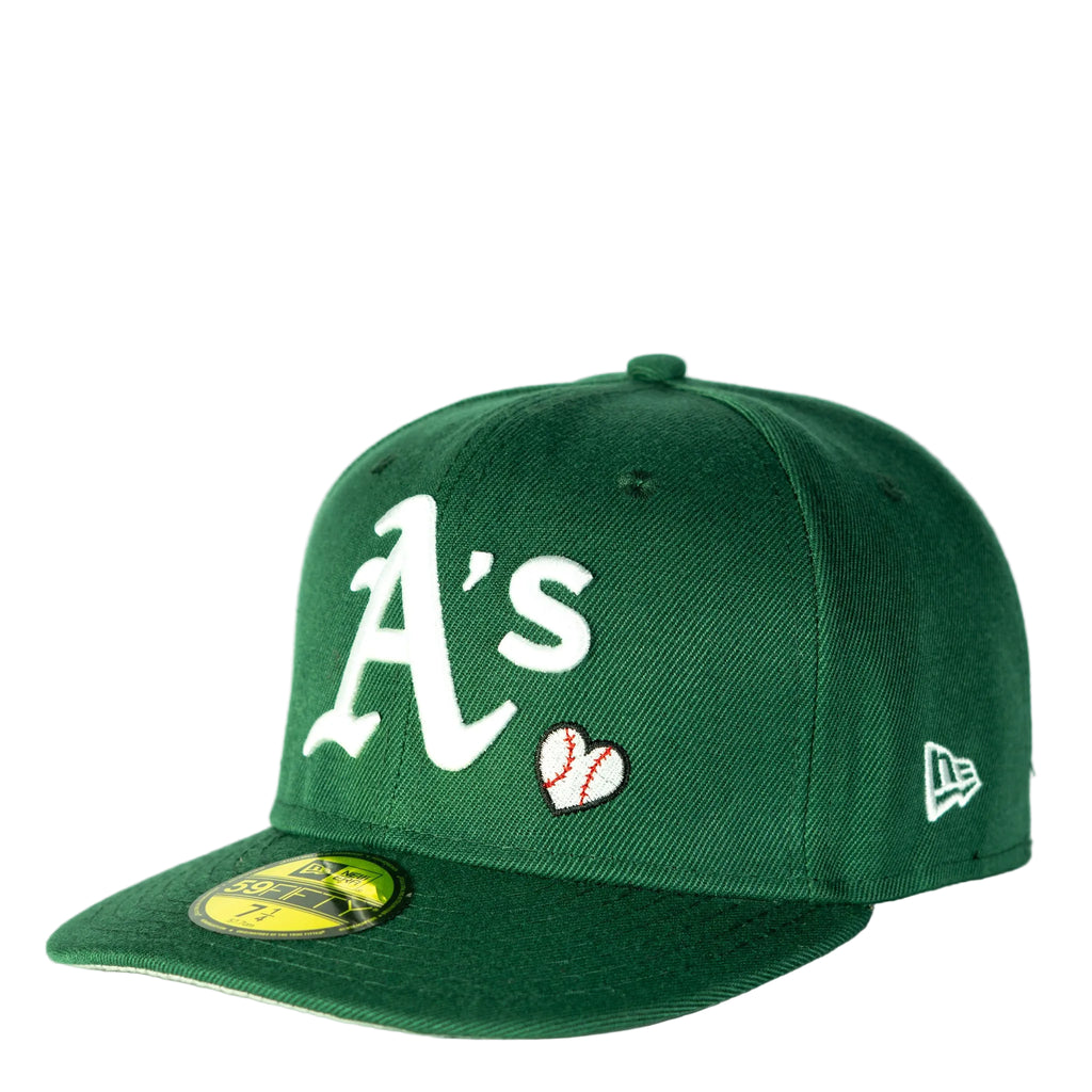 New Era 59fifty Fitted Mlb Oakland Green Team Heart