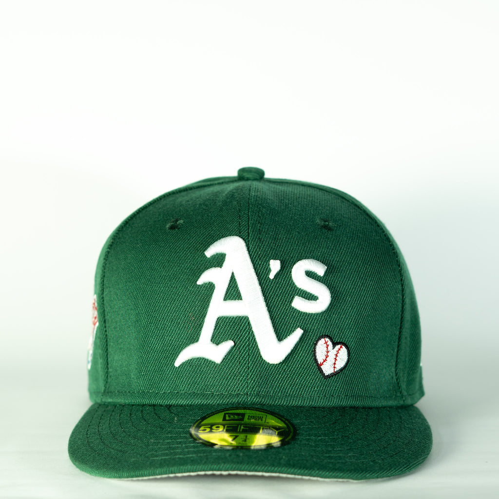 New Era 59fifty Fitted Mlb Oakland Green Team Heart