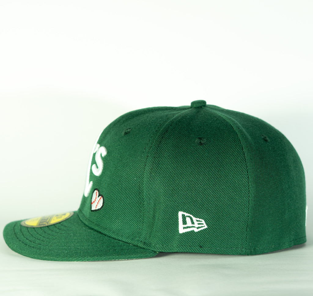 New Era 59fifty Fitted Mlb Oakland Green Team Heart