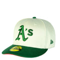 New Era Oakland Athletics Major Sidepatch 59FIFTY Fitted Hat Blanco y verde.